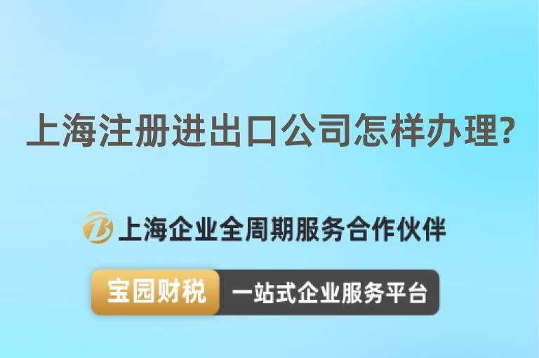 上海注冊進出口公司怎樣辦理?