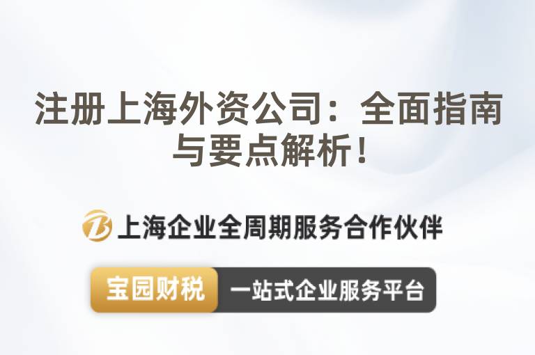 注冊上海外資公司：全面指南與要點解析！