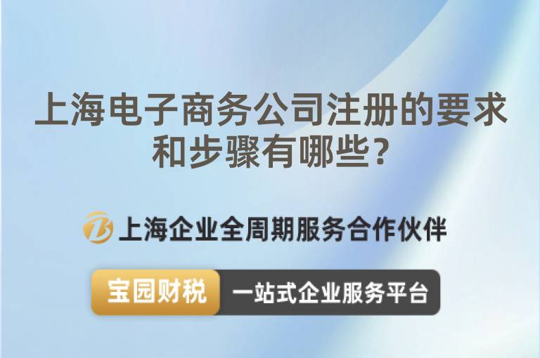 上海電子商務公司注冊的要求和步驟有哪些？