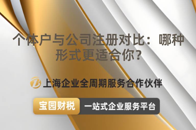 個體戶與公司注冊對比：哪種形式更適合你？