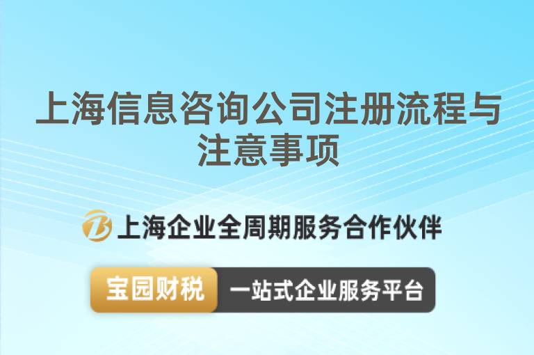 上海信息咨詢公司注冊流程與注意事項