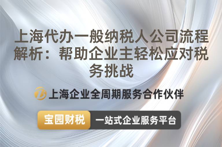上海代辦一般納稅人公司流程解析：幫助企業主輕松應對稅務挑戰