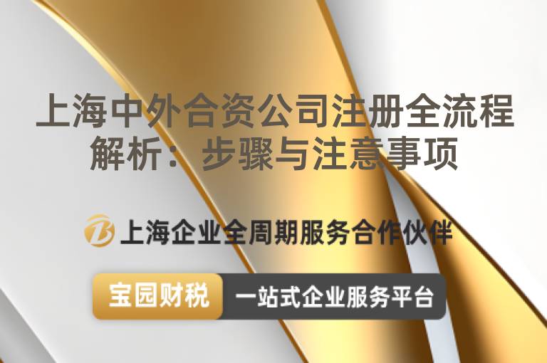 上海中外合資公司注冊全流程解析：步驟與注意事項