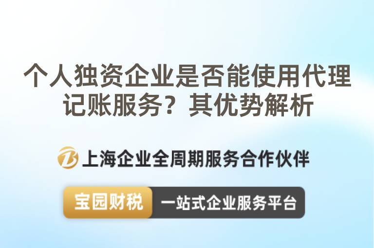 個(gè)人獨(dú)資企業(yè)是否能使用代理記賬服務(wù)？其優(yōu)勢解析