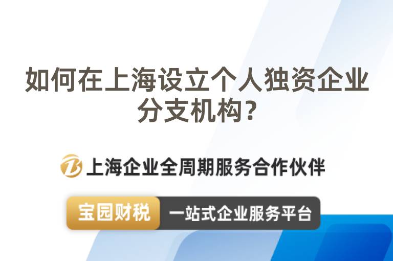 如何在上海設立個人獨資企業分支機構？