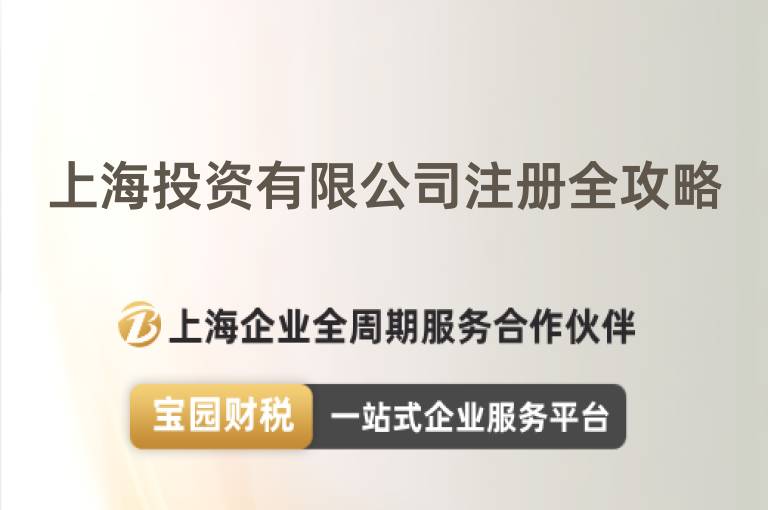 上海投資有限公司注冊全攻略