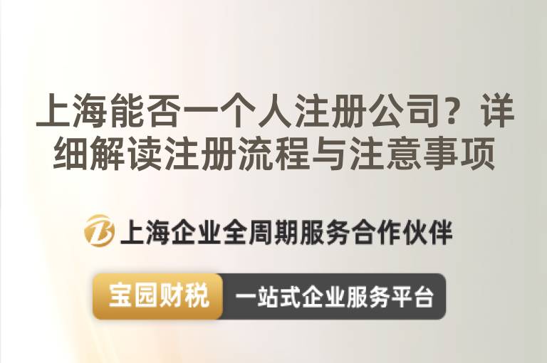 上海能否一個(gè)人注冊(cè)公司？詳細(xì)解讀注冊(cè)流程與注意事項(xiàng)