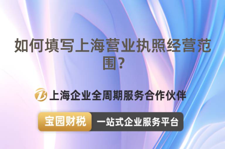 如何填寫上海營業執照經營范圍？