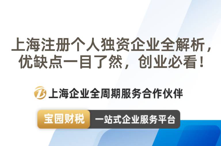 上海注冊個人獨資企業全解析，優缺點一目了然，創業必看！