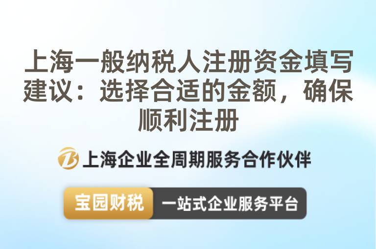 上海一般納稅人注冊資金填寫建議：選擇合適的金額，確保順利注冊