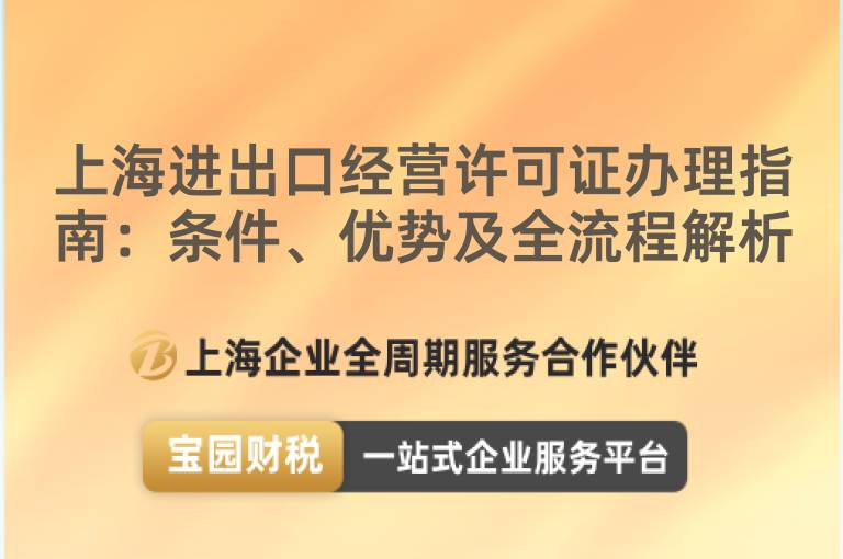 上海進出口經營許可證辦理指南：條件、優勢及全流程解析