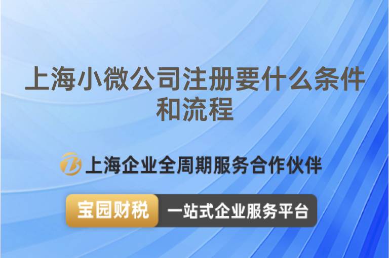 上海小微公司注冊要什么條件和流程
