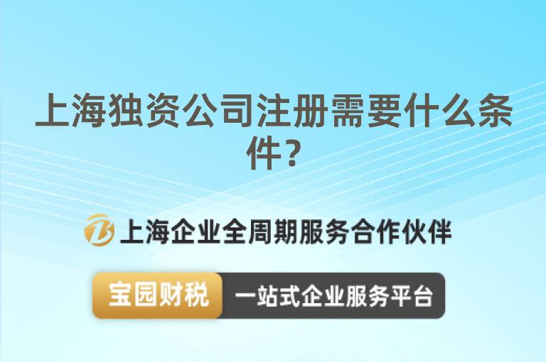 上海獨資公司注冊需要什么條件？