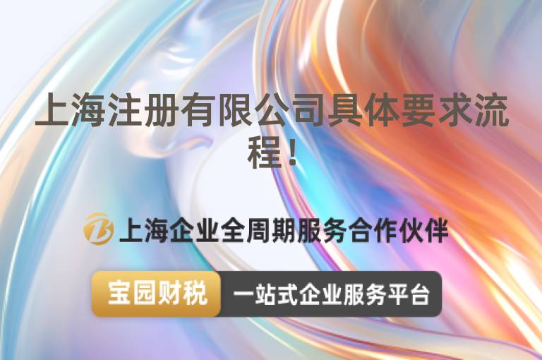 上海注冊有限公司具體要求流程！